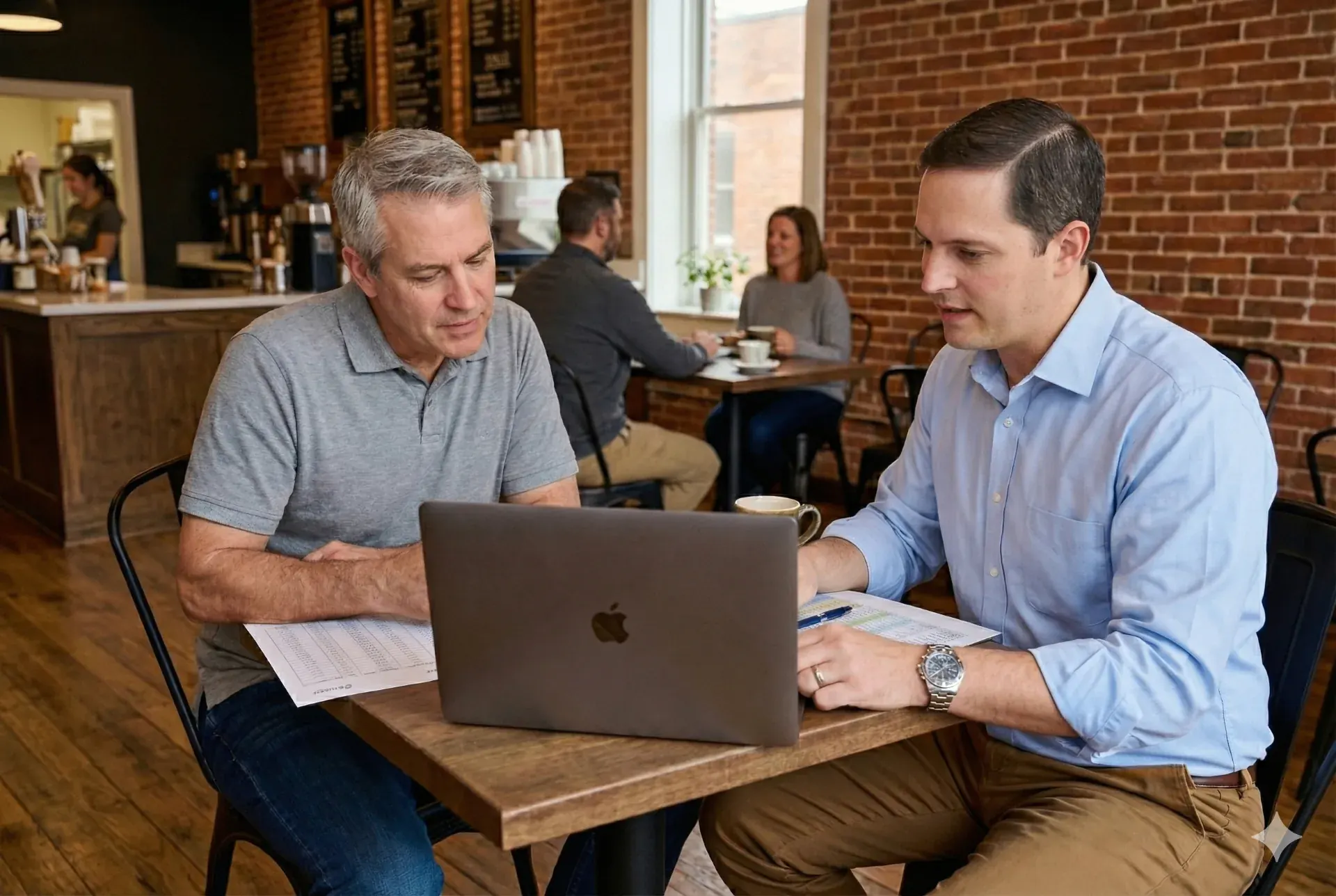 An accountant reviewing financial information with a client