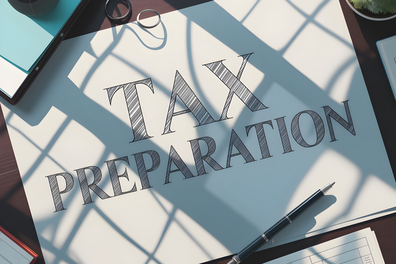 Tax documents arranged for a clear handoff to an accountant